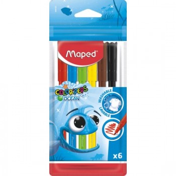 ФЛУМАСТЕРИ MAPED COLOR COLORS OCEAN PULS 6 цвята