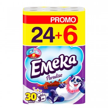 ТОАЛЕТНА ХАРТИЯ EMEKA PARADISE 24+6 бр.