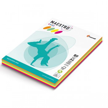 Цветна микс хартия Maestro Color A4 4x25 л. 80 g/m2