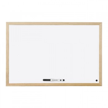 Бяла дъска с дървена рамка Bi-Office 60х90 cm - Магнитна