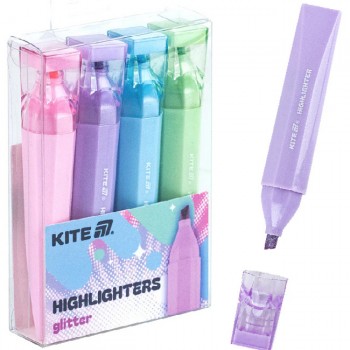 Текст маркери Kite Creative Glitter брокат 1-5 mm 4 цвята