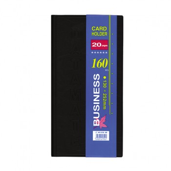 Визитник за 160 визитки Business 130x250x10 mm Черен