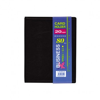 Визитник за 80 визитки Business 115x130x10 mm Черен