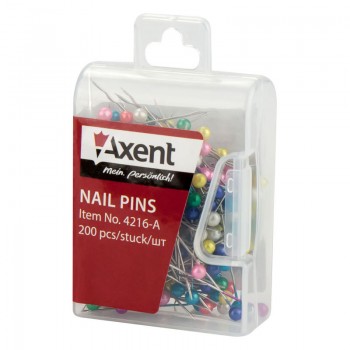 Карфици Axent с цветни глави 34 mm 200 бр.